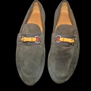 Gucci Black Suede Men’s Loafers Size 14 Italy Horse Bit
